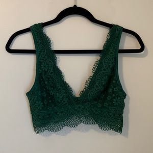 Victorias Secret Green Plunge Lace Bralette
